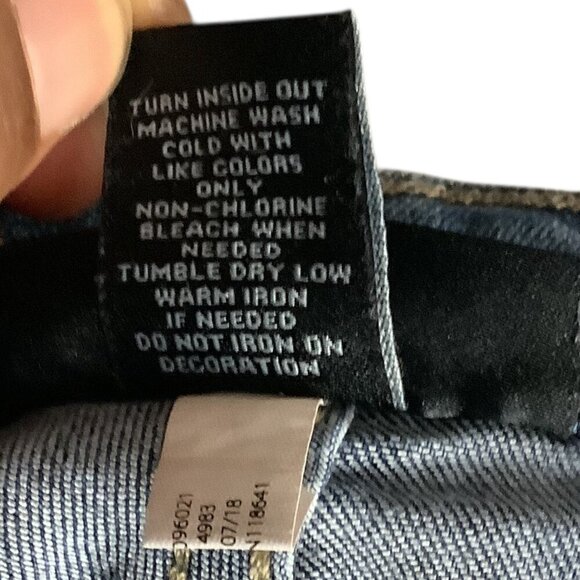 Venezia Womens Distressed Denim Jeans Sz 24 Blue 5 Pocket Design Button Closure - Picture 6 of 16